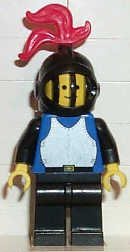 LEGO Minifigure-Breastplate - Blue with Black Arms, Black Legs, Black Grille Helmet, Red Plume-Castle-CAS231-Creative Brick Builders